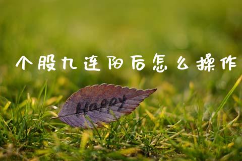 个股九连阳后怎么操作_https://m.ycdhulan.com_国际金融_第1张
