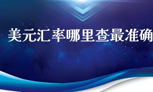 美元汇率哪里查最准确_https://m.ycdhulan.com_期货交易_第1张